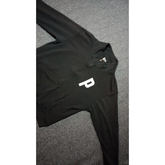 Victoria Secret PINK Pullover Womens Sz Medium 1/4 Zip Black Varsity Love Print* - Picture 4 of 16